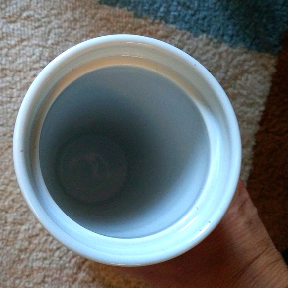 STARBUCKS GREEN MERMAID LOGO WHITE CERAMIC TRAVEL MUG TUMBLER WITH LID - Picture 4 of 5